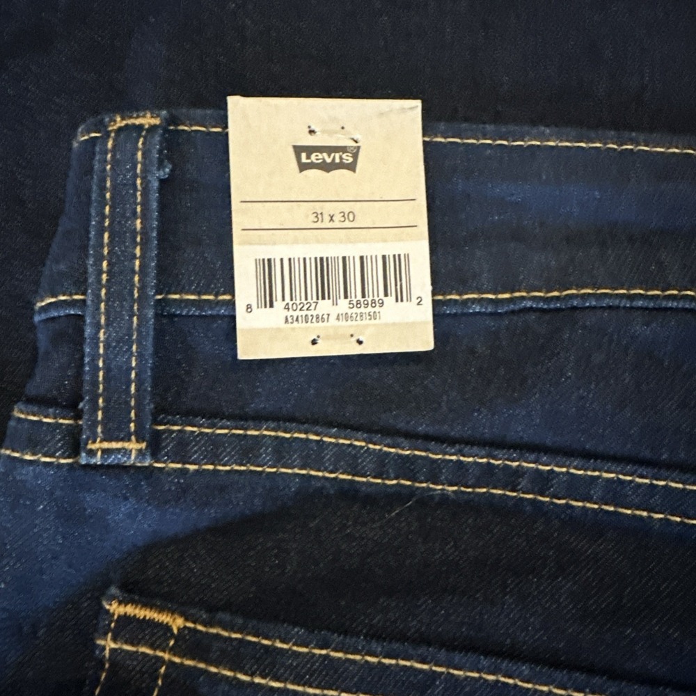 Levi's 726 High Rise Flare Jeans Womens 31x30 Dark Wash Stretch Denim Pants Y2K - Picture 8 of 9